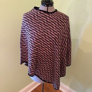 $500 Missoni Shawl, wrap, scarf wool, mohair blend black, purple pink EXCELLENT~